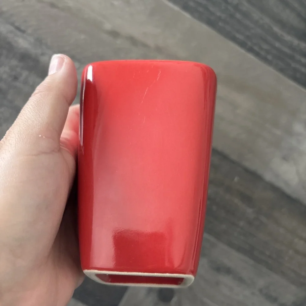 Vintage MCM DISARONNO Mug Flame Red Orange Amaretto Ceramic Italy Abstract art